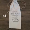 Cook with Wine Linen Wine Bag with Drawstring Holder