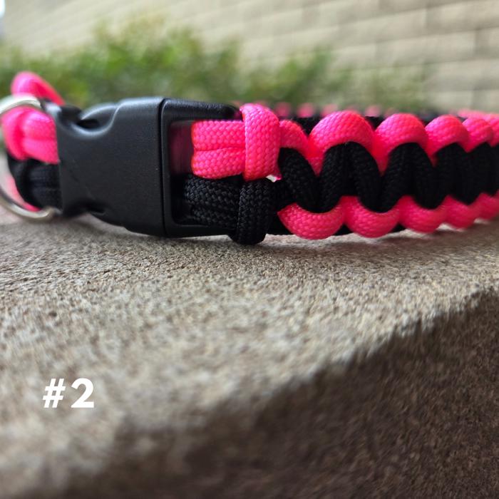 Handmade Paracord Dog Collars High-Visibility Colors 