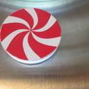 Peppermint Patty Refrigerator Magnets - Handmade - Set of 6 Chunky Wood Shapes