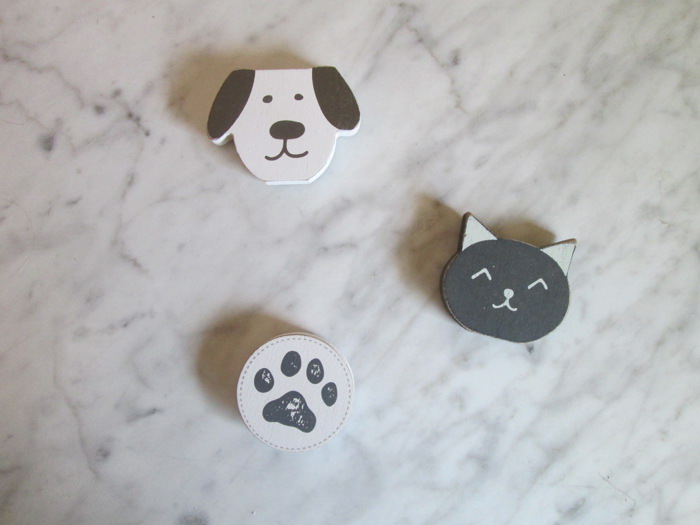 Refrigerator Magnets - Handmade - Set of 6 Chunky Wood Shapes