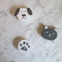 Pets Refrigerator Magnets - Handmade - Set of 6 Chunky Wood Shapes