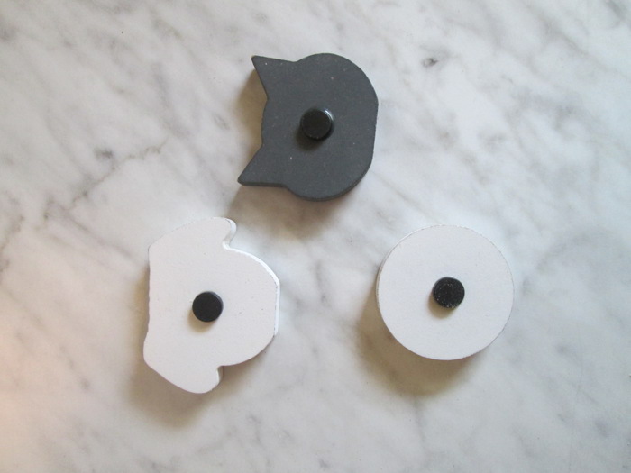 Refrigerator Magnets - Handmade - Set of 6 Chunky Wood Shapes