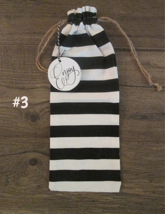 Linen Wine Bag with Drawstring Holder