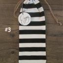 Stripe Linen Wine Bag with Drawstring Holder