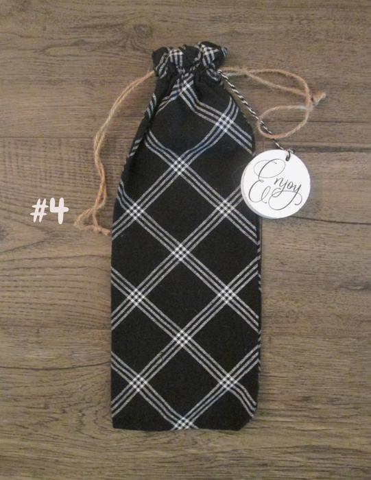 Linen Wine Bag with Drawstring Holder