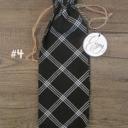 #4-Plaid Linen Wine Bag with Drawstring Holder