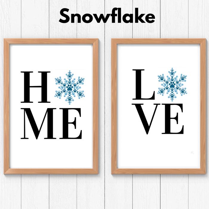 Seasonal HOME & LOVE Paw Print Collection | Pet Lover Wall Art Prints