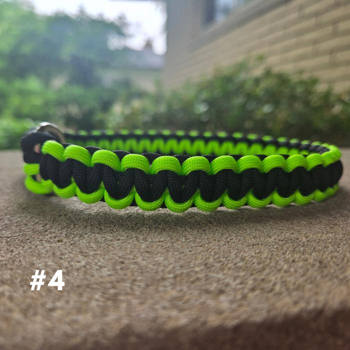 Handmade Paracord Dog Collars High-Visibility Colors 