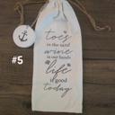 #5-Toes In The Sand Linen Wine Bag with Drawstring Holder