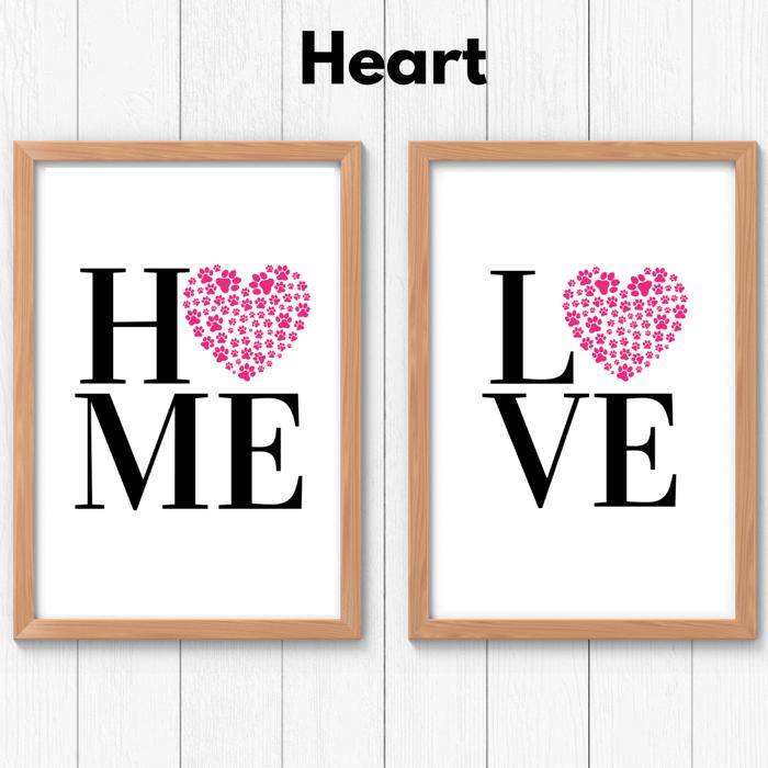 Seasonal HOME & LOVE Paw Print Collection | Pet Lover Wall Art Prints