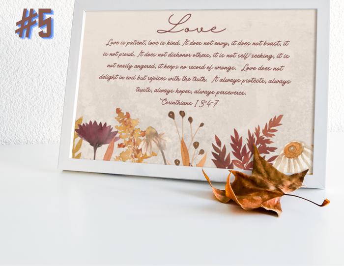 Love & Marriage Foliage Art Prints - Bible Verses