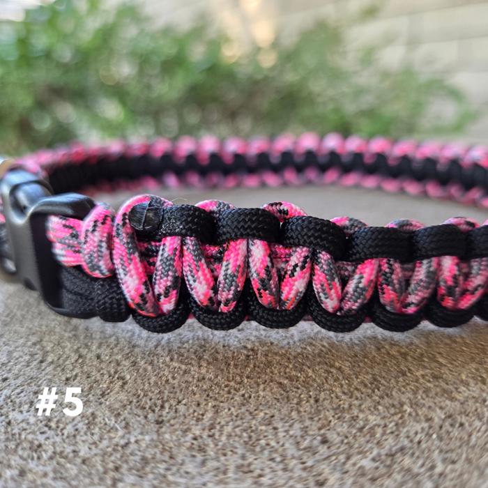 Handmade Paracord Dog Collars High-Visibility Colors 