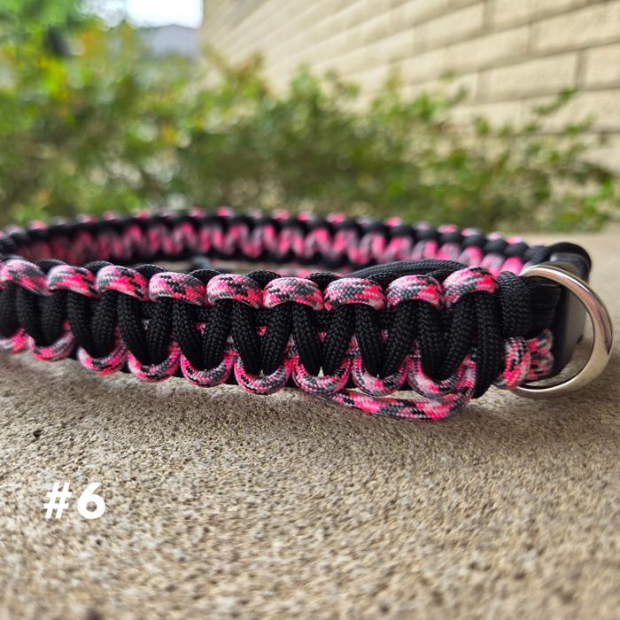 Handmade Paracord Dog Collars High-Visibility Colors 