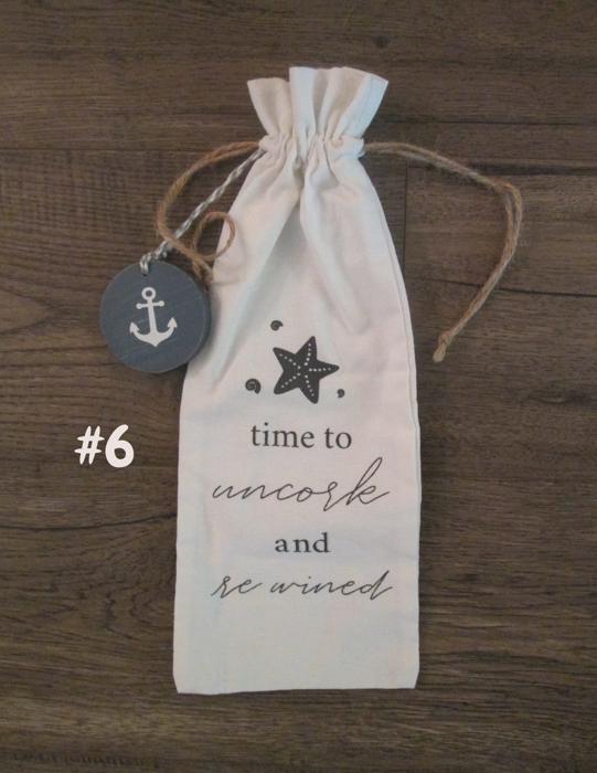 Linen Wine Bag with Drawstring Holder