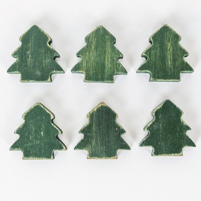 Refrigerator Magnets - Handmade - Set of 6 Chunky Wood Shapes