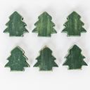 Christmas Trees Refrigerator Magnets - Handmade - Set of 6 Chunky Wood Shapes
