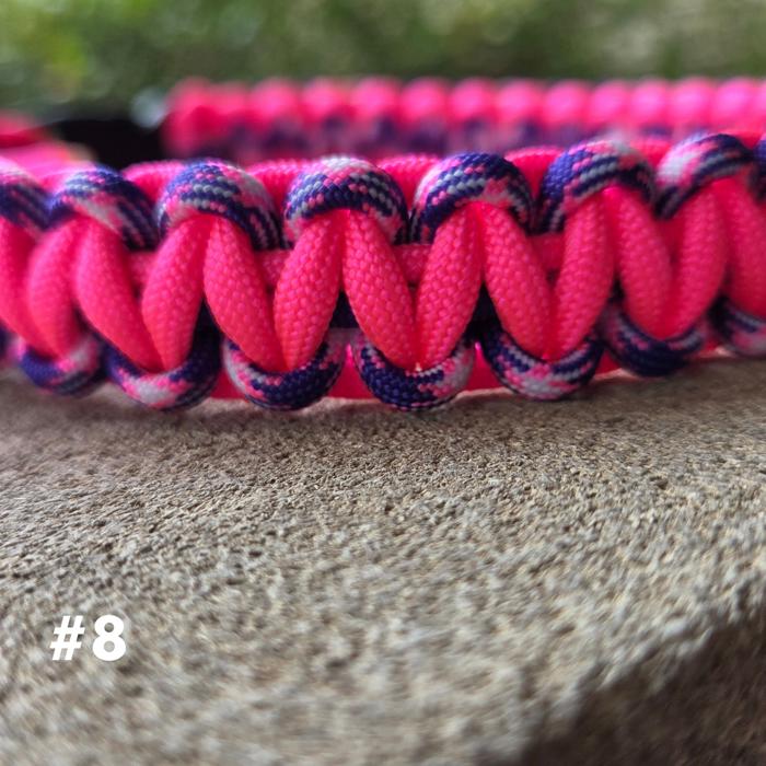Handmade Paracord Dog Collars High-Visibility Colors 