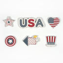 Americana Refrigerator Magnets - Handmade - Set of 6 Chunky Wood Shapes