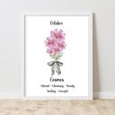  Birth Month Flower Bunch Wall Art Print