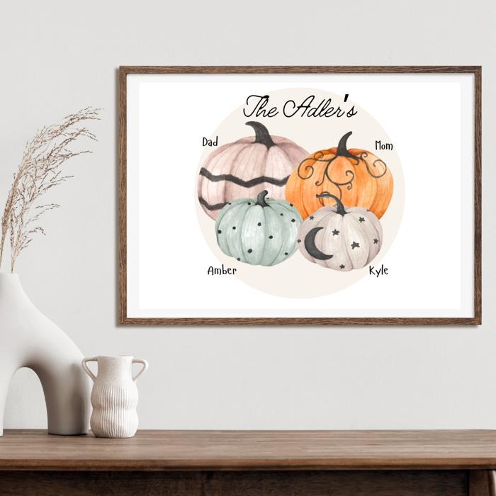 Custom Pumpkin Patch Family Wall Art Print