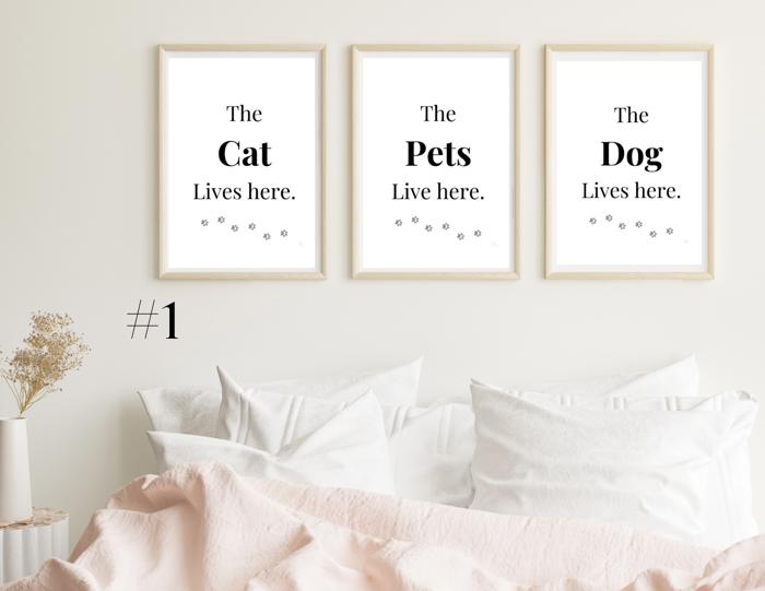 Home Is Better with Pets Typography Art Prints