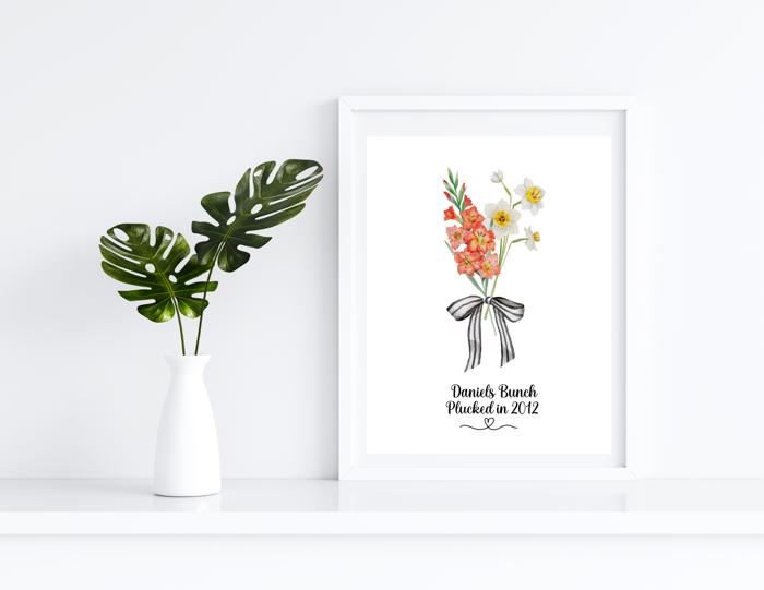 Family Flower Bouquet Custom Art Print