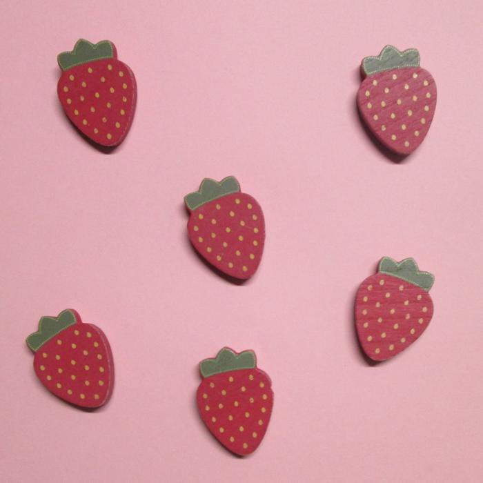 Refrigerator Magnets - Handmade - Set of 6 Chunky Wood Shapes