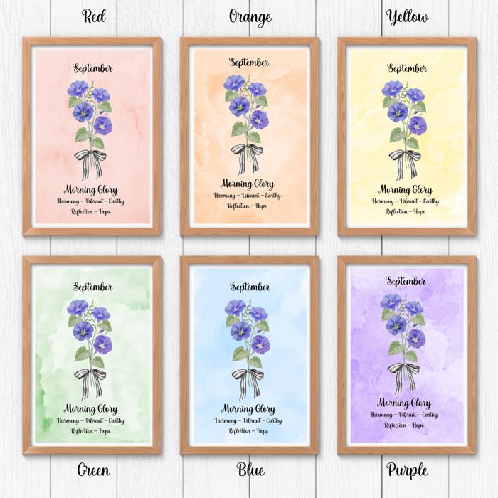 Birth Month Flower Bunch Wall Art Print