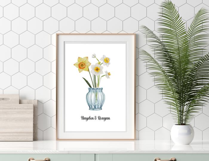 Family Flower Bouquet Custom Art Print
