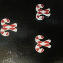 Candy Canes Refrigerator Magnets - Handmade - Set of 6 Chunky Wood Shapes