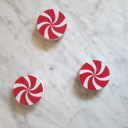 Peppermint Patty Refrigerator Magnets - Handmade - Set of 6 Chunky Wood Shapes