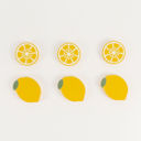 Lemons Refrigerator Magnets - Handmade - Set of 6 Chunky Wood Shapes
