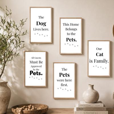 Home Is Better with Pets Typography Art Prints