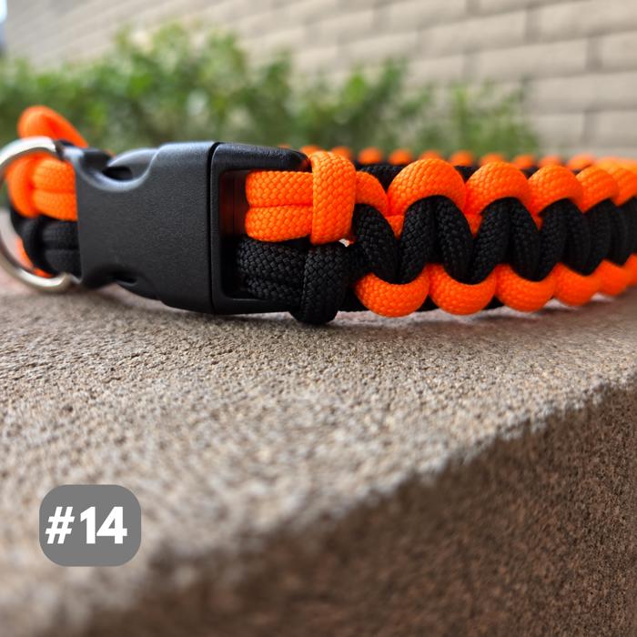 Handmade Paracord Dog Collars High-Visibility Colors 