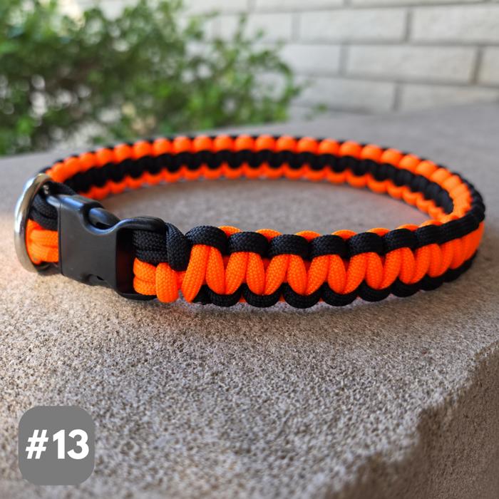Handmade Paracord Dog Collars High-Visibility Colors 