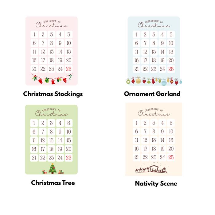 Christmas Countdown Handmade Advent Calendar Prints