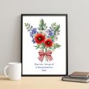  Patriotic Memorial Bouquet – Custom Military Remembrance Print – 8x10
