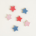 Stars Refrigerator Magnets - Handmade - Set of 6 Chunky Wood Shapes