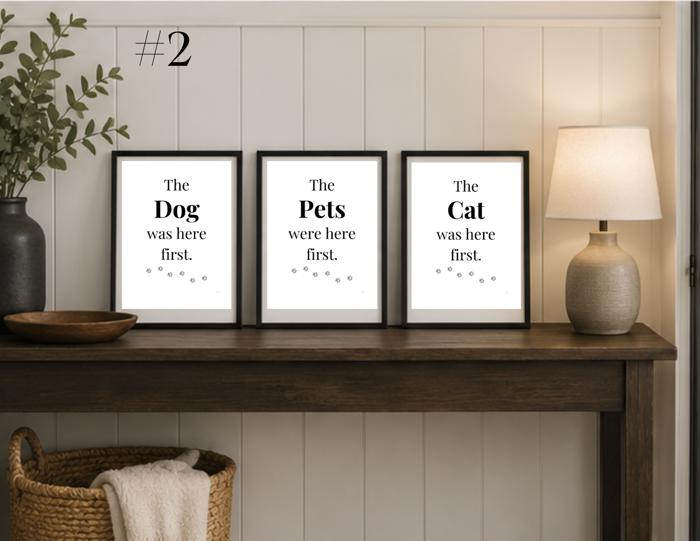 Home Is Better with Pets Typography Art Prints