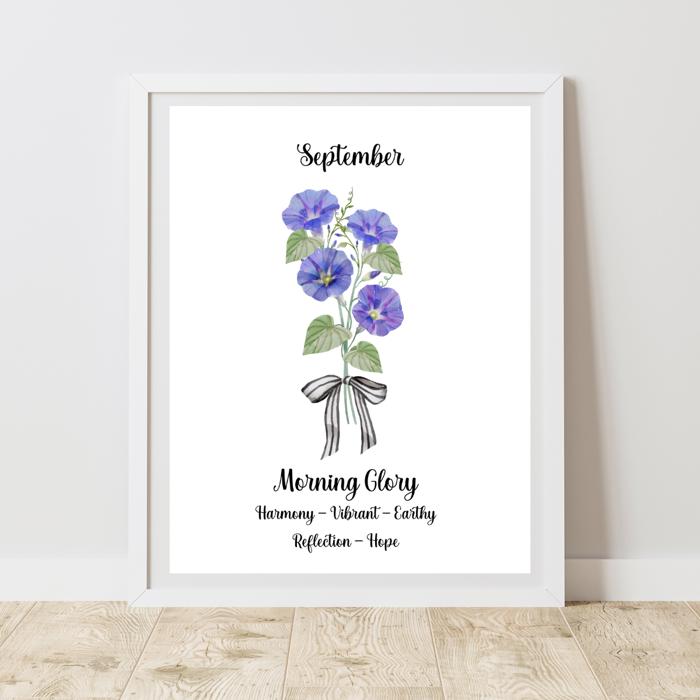 Birth Month Flower Bunch Wall Art Print