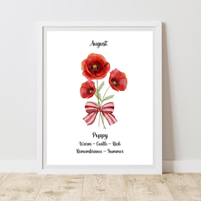 Birth Month Flower Bunch Wall Art Print
