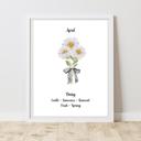  Birth Month Flower Bunch Wall Art Print