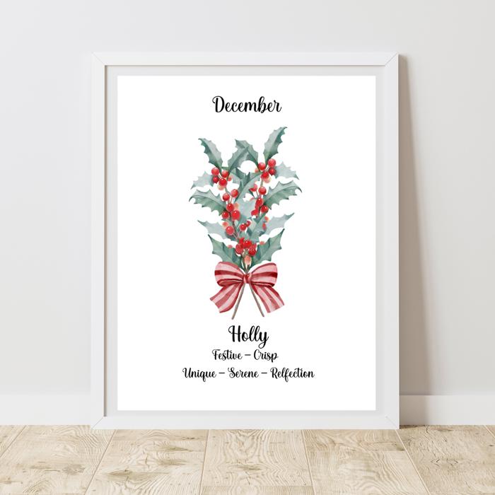 Birth Month Flower Bunch Wall Art Print