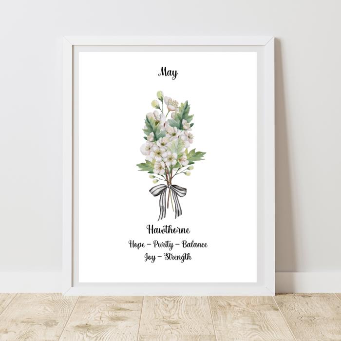 Birth Month Flower Bunch Wall Art Print