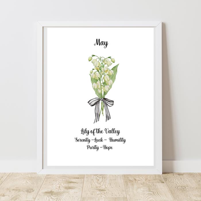 Birth Month Flower Bunch Wall Art Print