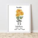  Birth Month Flower Bunch Wall Art Print