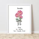  Birth Month Flower Bunch Wall Art Print