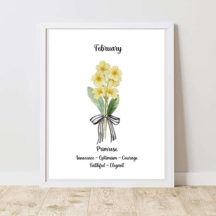 Birth Month Flower Bunch Wall Art Print