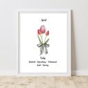  Birth Month Flower Bunch Wall Art Print