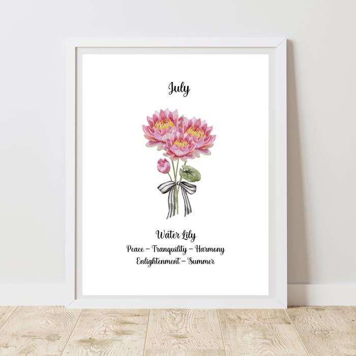 Birth Month Flower Bunch Wall Art Print